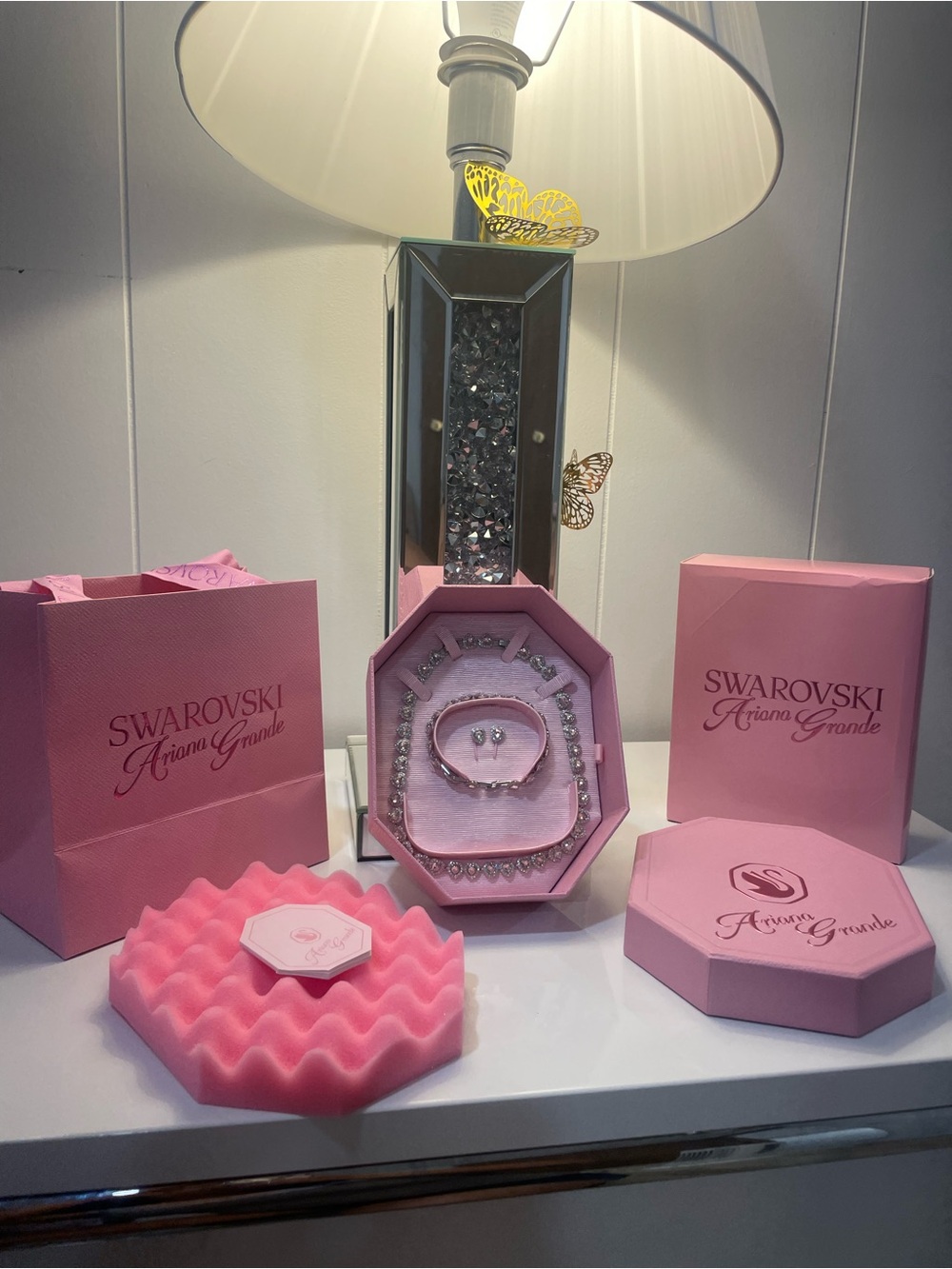 Swarovski Ariana Grande Pink Crystal Jewelry Gift Set